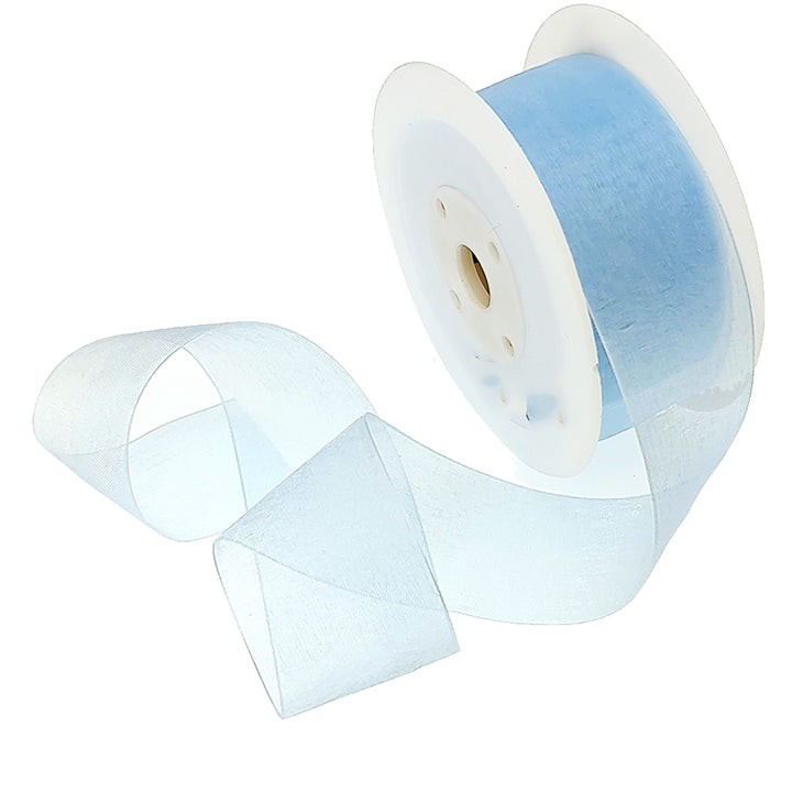 40mm or 25mm Organza Ribbon | Woven Edged |  25m Roll | Choice of Colours 