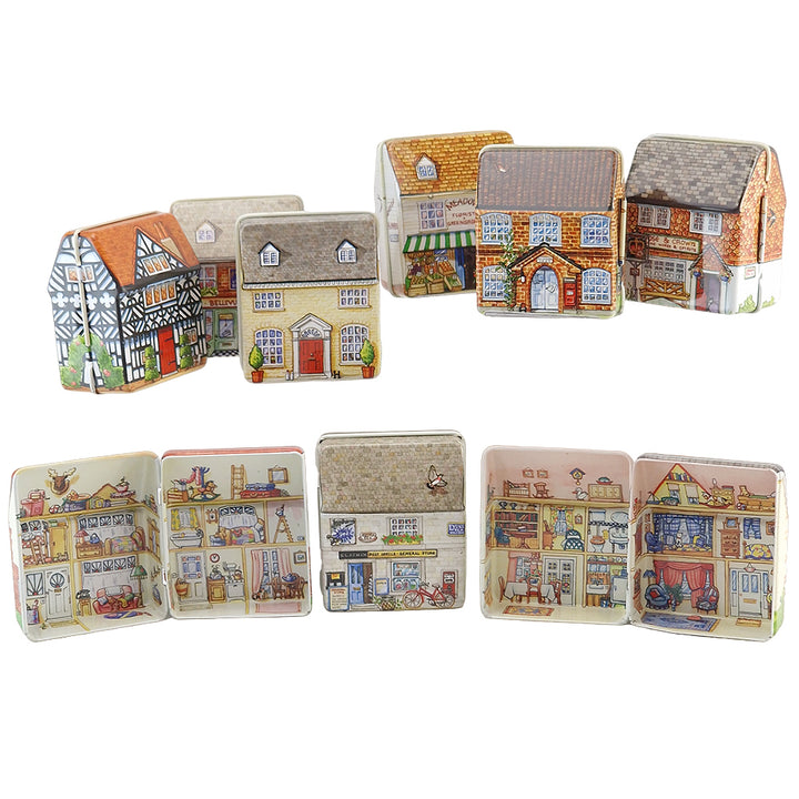 Single Little Cottage Tin | Print Inside & Outside | Mini Gift | Cracker Filler