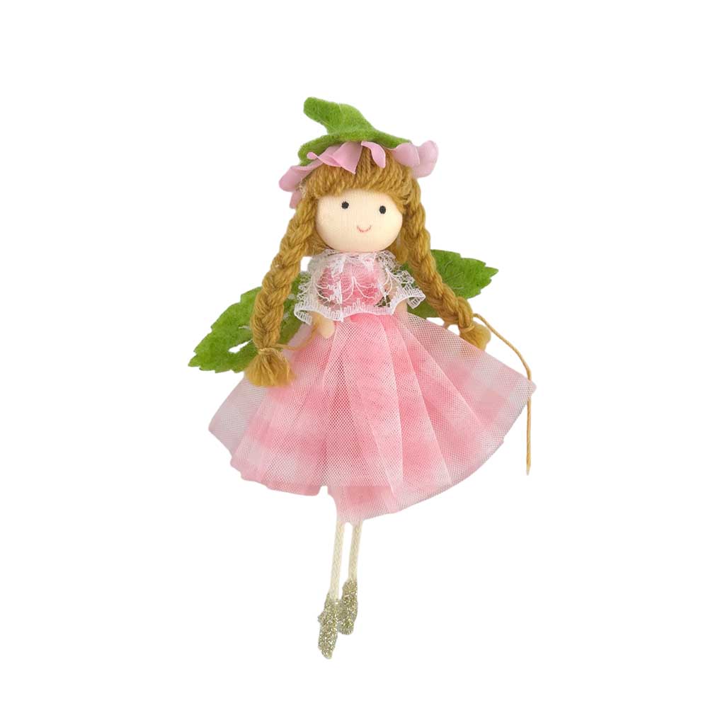 Pink | Springtime Gingham Pixie | Hanging Easter Ornament | Gisela Graham