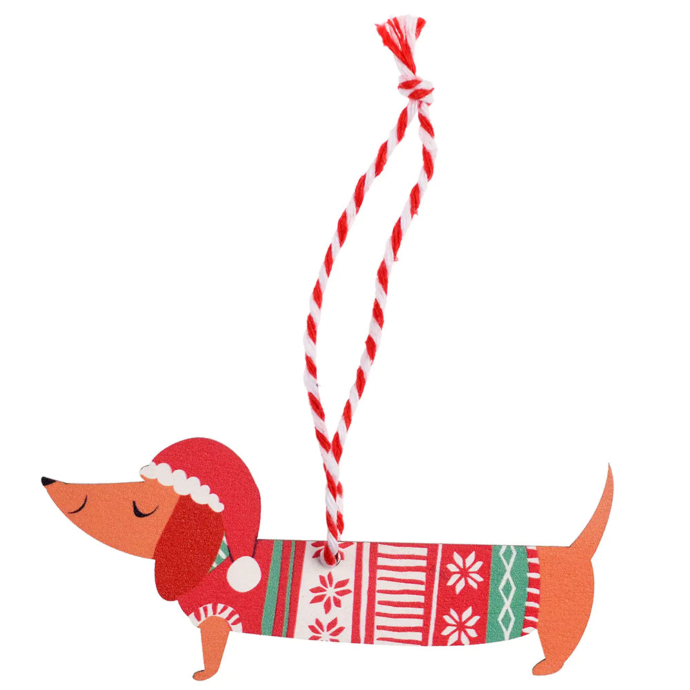 Sausage Dog | Dachshund Wooden Christmas Decoration | Little Gift | Cracker Filler