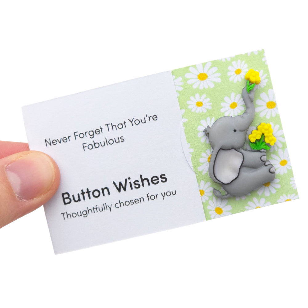 Never Forget You’re Fabulous | Button Wishes Sew On Token | Cracker Filler