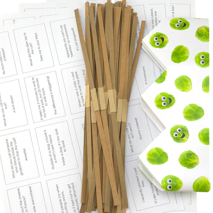 Googly Sprout Adjustable Paper Hats, Jokes and Optional Snaps | DIY Cracker Accessory Pack