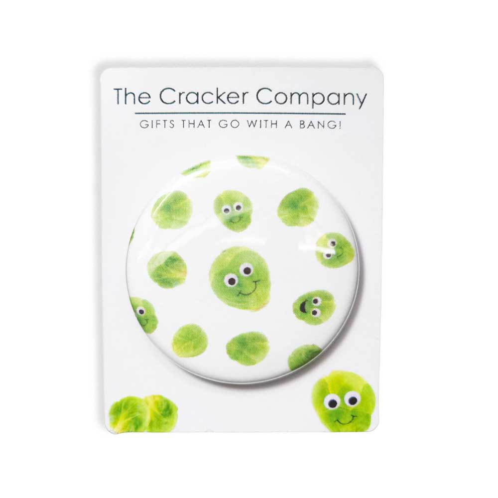 Googly Eyed Sprout | 38mm Button Pin Badge | Mini Gift | Cracker Filler