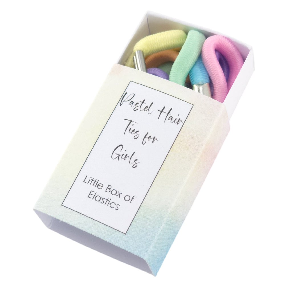 Pastel Hair Ties for Girls | Little Box of Elastics | Little Gift | Cracker Filler