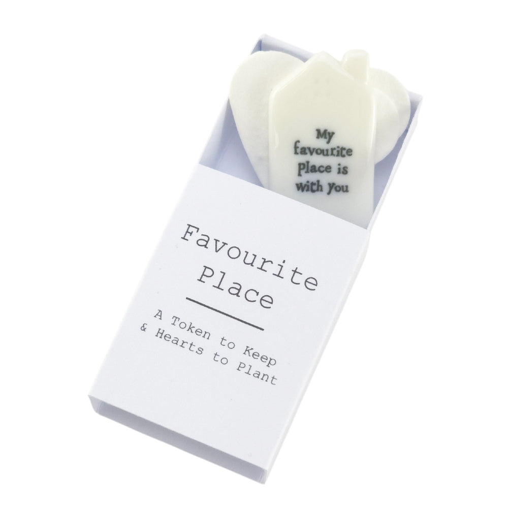 Favourite Place | Ceramic Token & Hearts to Plant | Cracker Filler | Little Gift