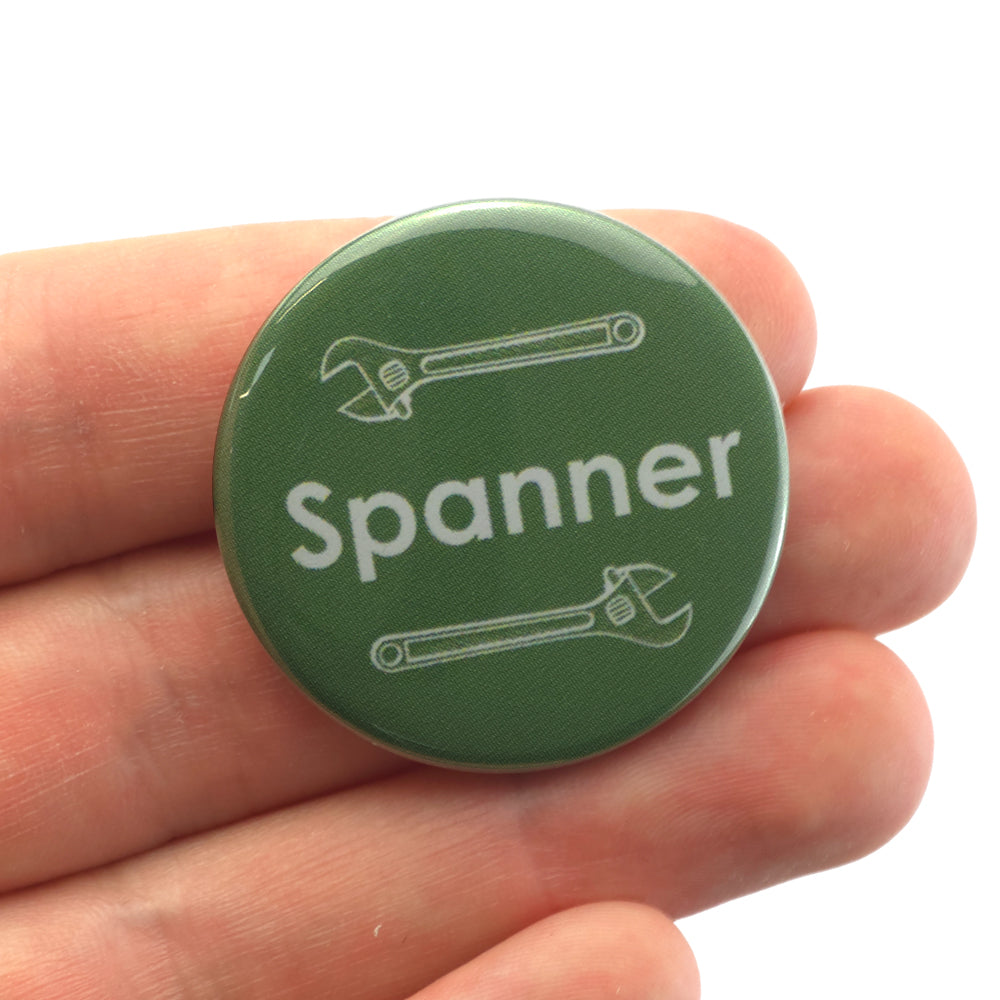 Spanner | 38mm Button Pin Badge | Little Gift | Cracker Filler