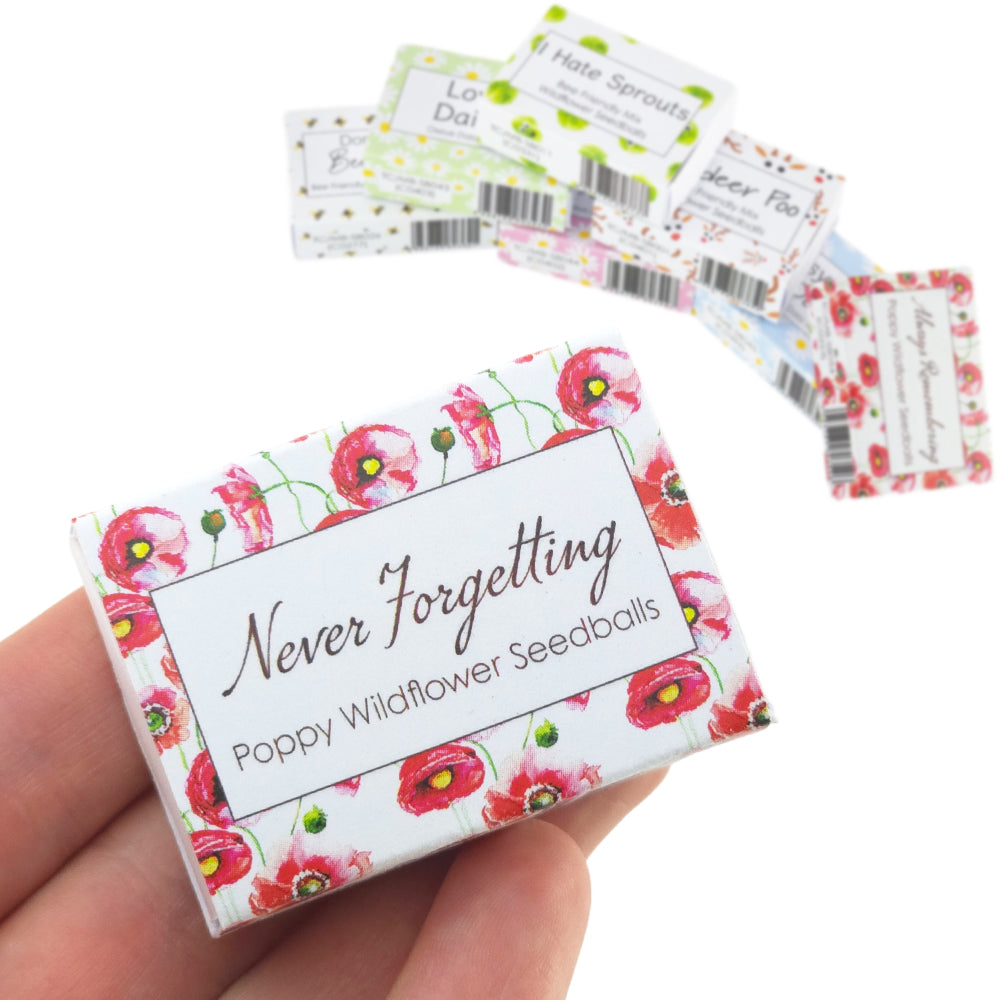 Never Forgetting | Poppies | Seedball Box | Cracker Filler | Mini Gift