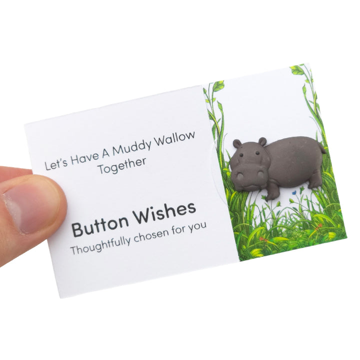 Let’s Have a Muddy Wallow Together | Button Wishes Sew On Token | Little Gift