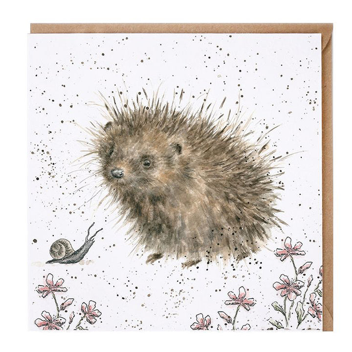 A Prickly Encounter| Hedgehog | Blank Card | 15x15cm | Wrendale Designs