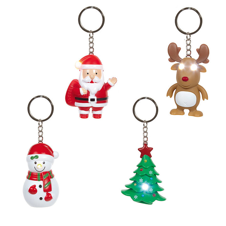 LED and Sound Christmas Keyrings | Mini Gift | Cracker Filler