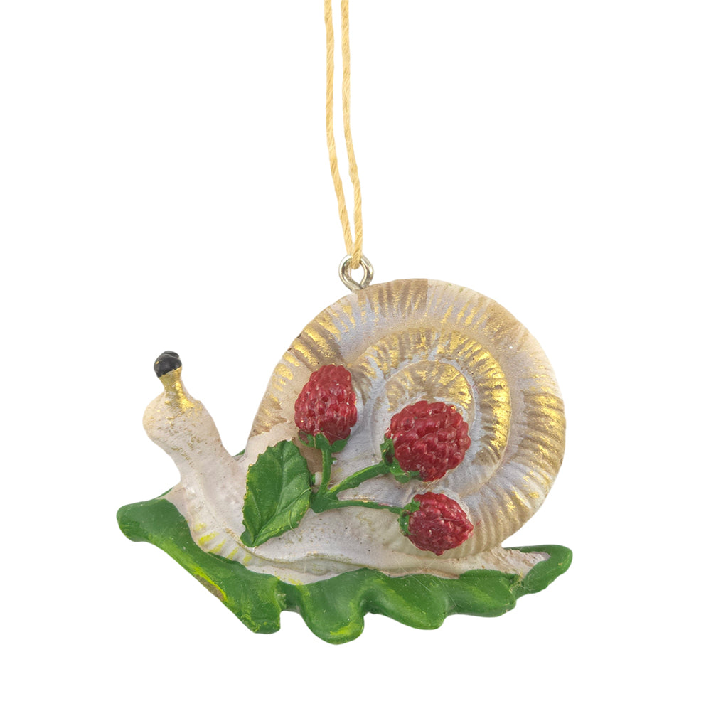 Garden Snail with Berries | Resin Christmas Tree Decoration | Gisela Graham