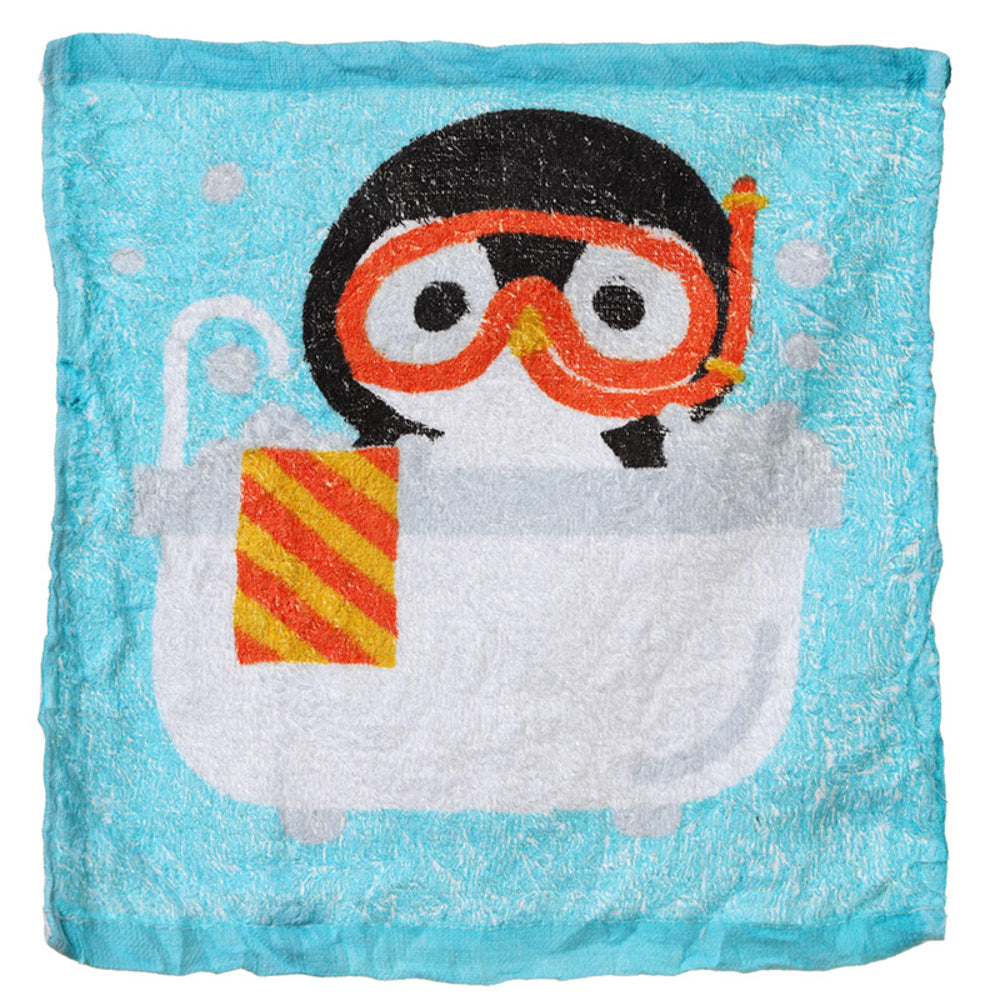 Bath Time Penguin | Compressed Flannel | Mini Gift | Cracker Filler