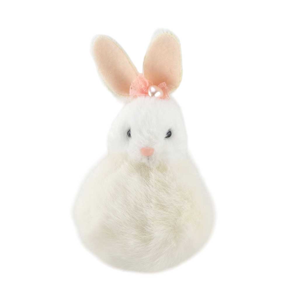 White | Super Fluffy Pom Pom Bunny  | Hanging Easter Tree Decoration | 11cm Tall