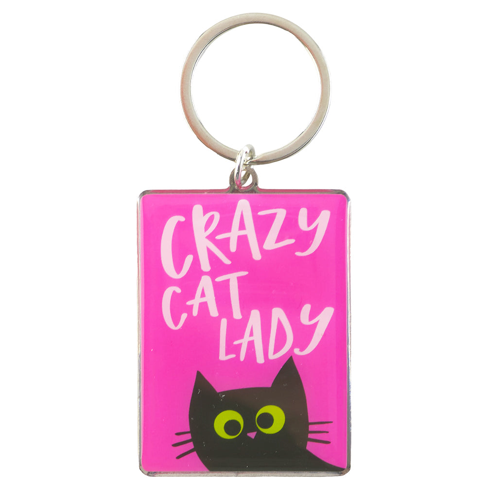 Crazy Cat Lady | Metal Keyring | Mini Gift | Cracker Filler