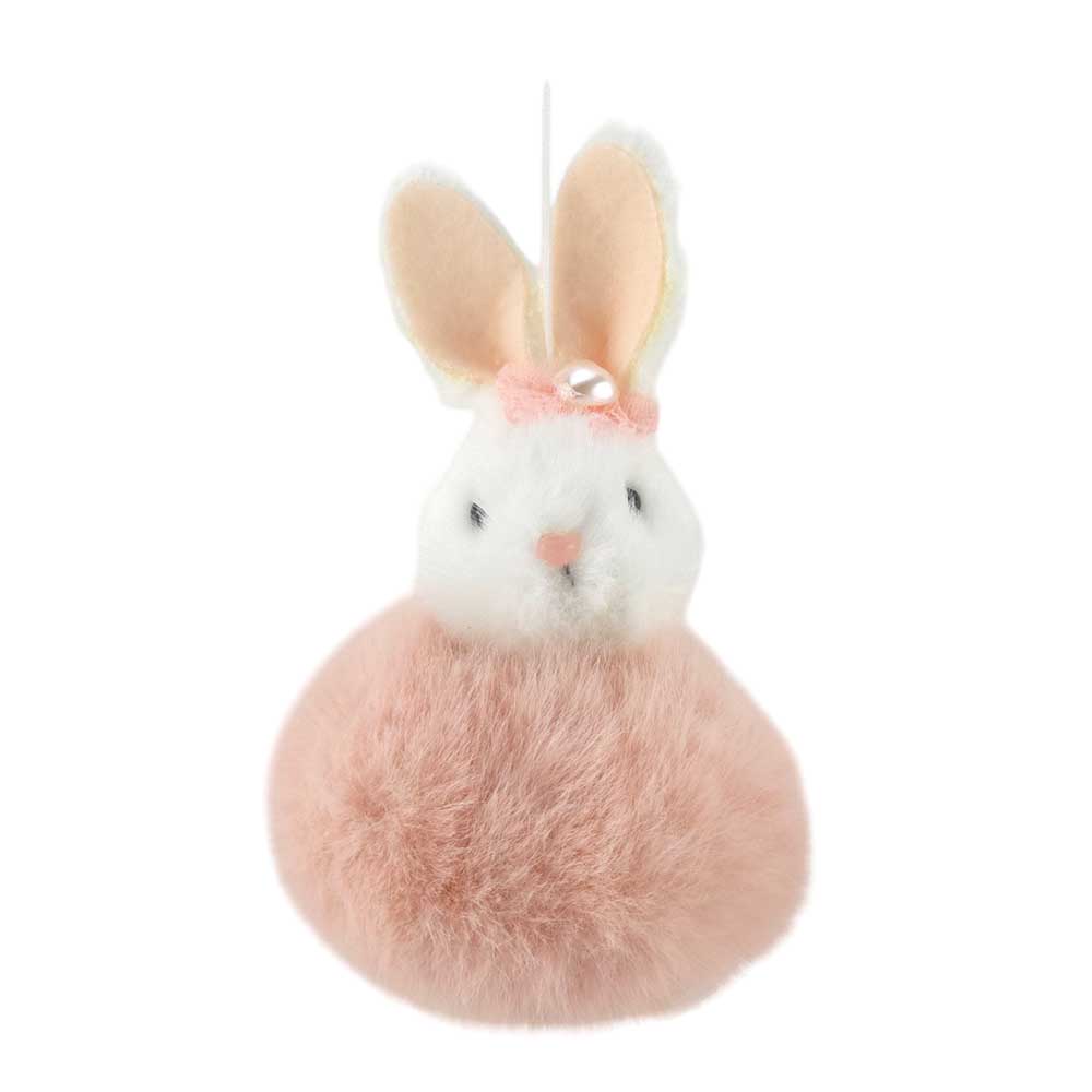 Pink | Super Fluffy Pom Pom Bunny  | Hanging Easter Tree Decoration | 11cm Tall