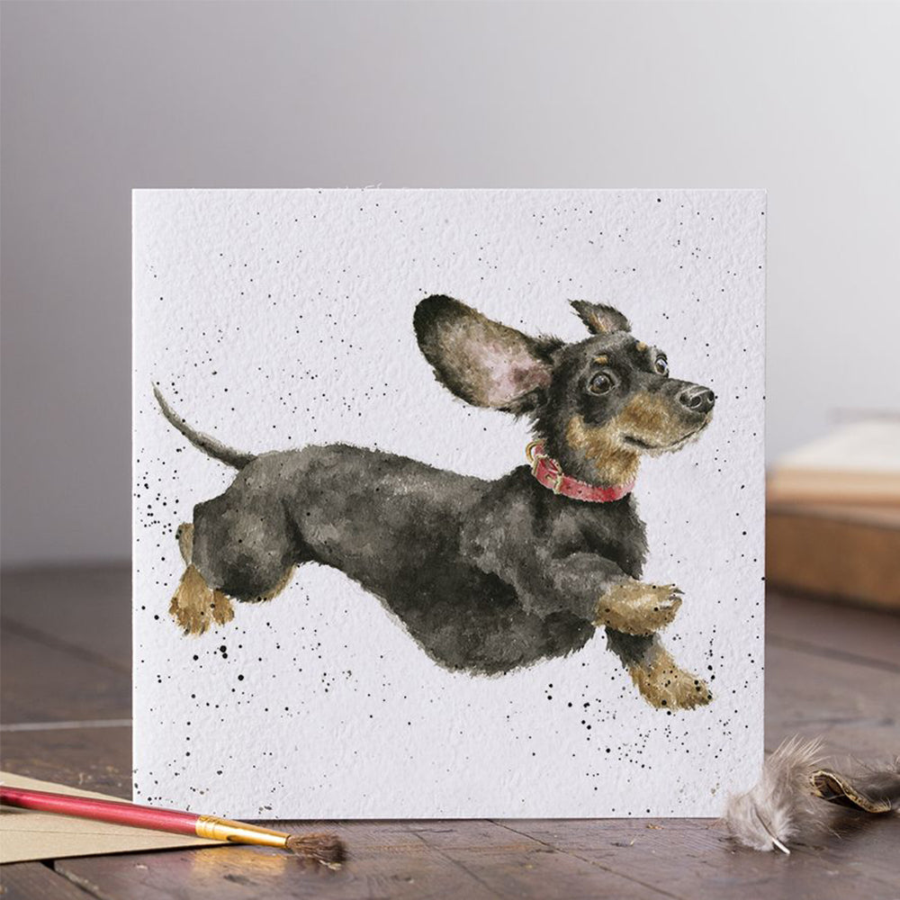 That Friday Feeling | Dachshund | Blank Card | 15x15cm | Wrendale Designs