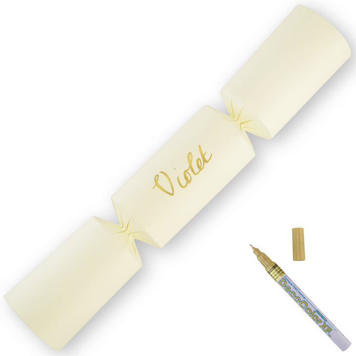 Ivory | 12 Personalise Your Own Crackers | Make & Fill Your Own | With Pen