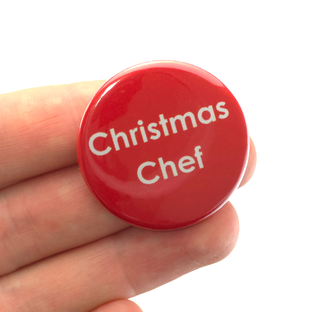 Christmas Chef | 38mm Button Pin Badge | Little Gift | Cracker Filler