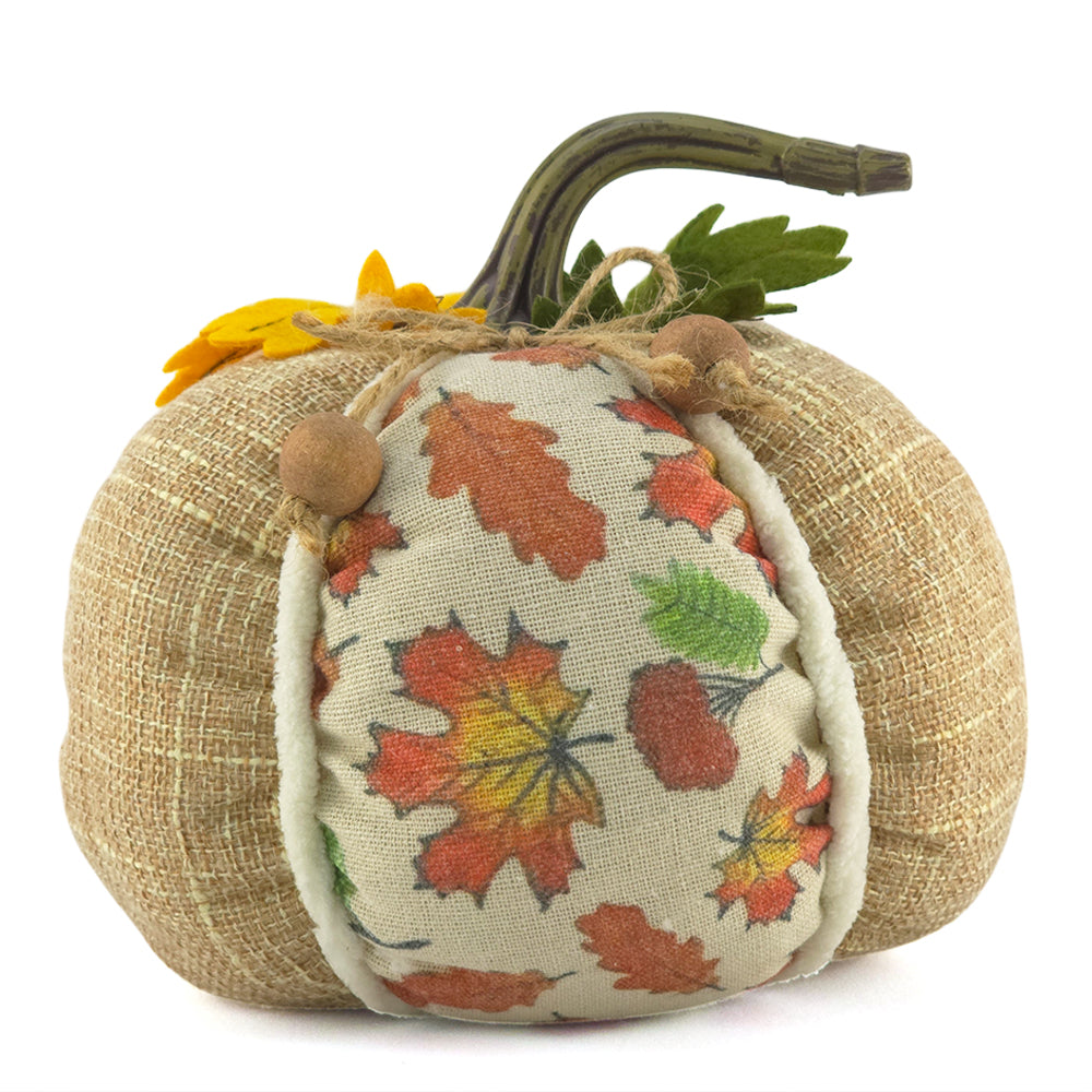 Autumnal Rustic Fabric Pumpkin | Halloween Home Décor | 18cm Wide