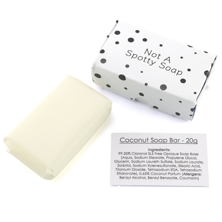 Not a Spotty Soap! | Coconut | 20g Travel Soap Bar | Mini Gift | Cracker Filler