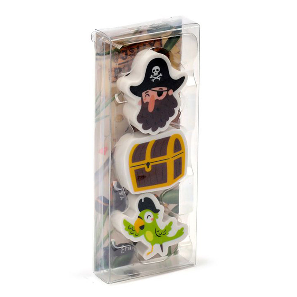 Pirates | 3 Piece Eraser Set | Little Gift | Cracker Filler