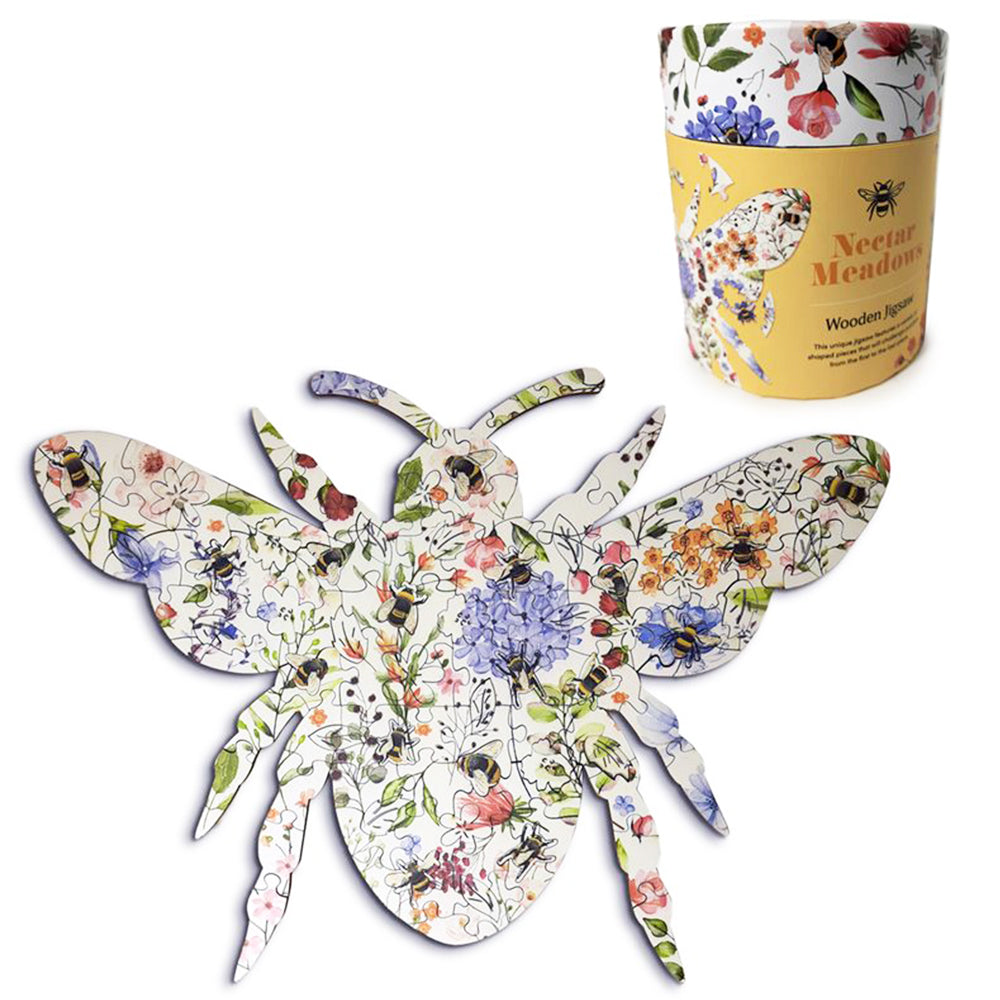 Bee Shaped | Nectar Meadows Puzzle | 130pc Jigsaw | Gift Idea