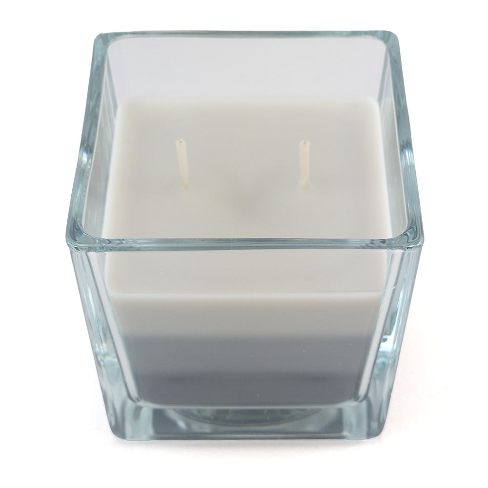 Grey Layered Candle in Jar | Salt Cave Scented | Double Wick | Fragranced