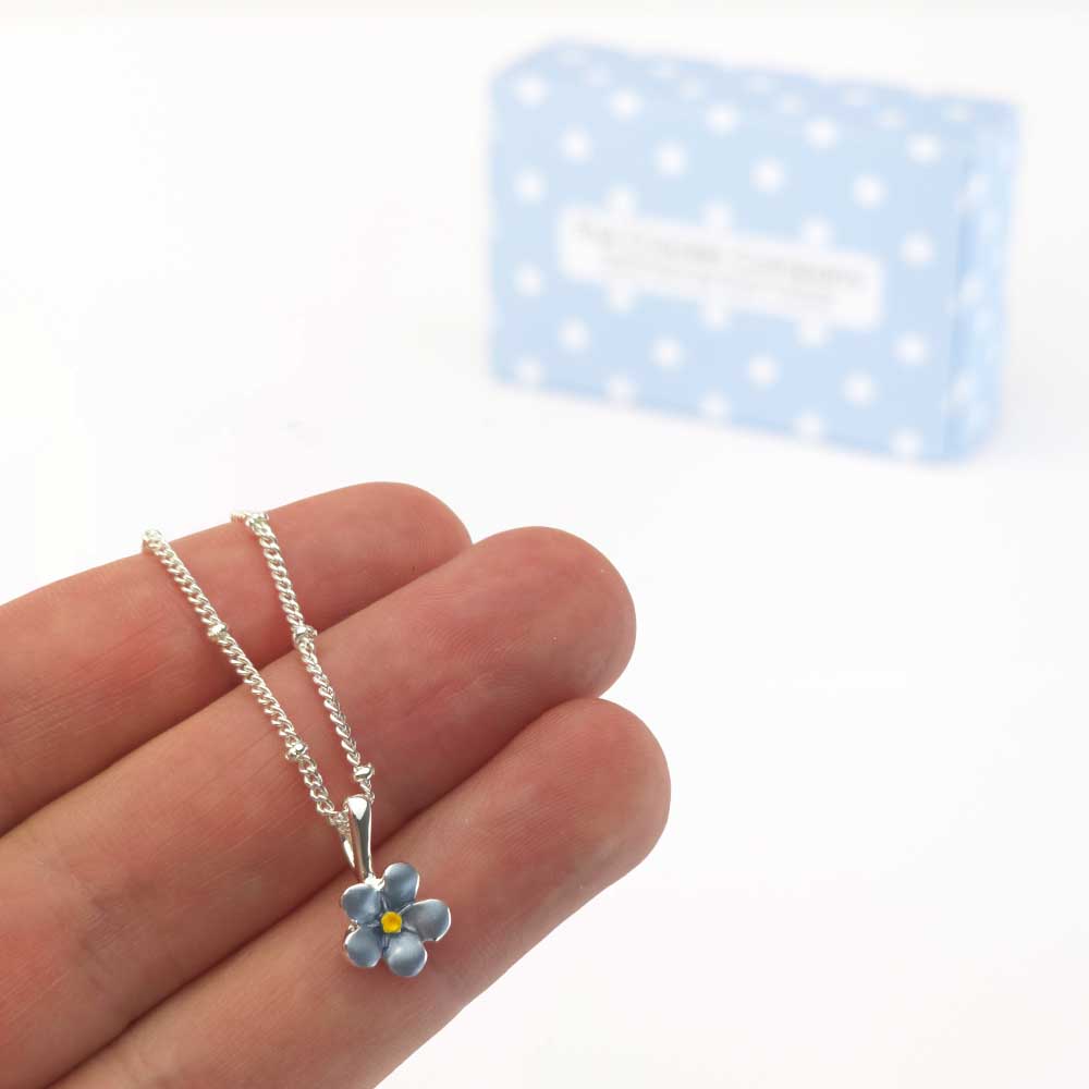 Petit Forget Me Not Necklace | Pendant on Chain | Little Gift | Cracker Filler