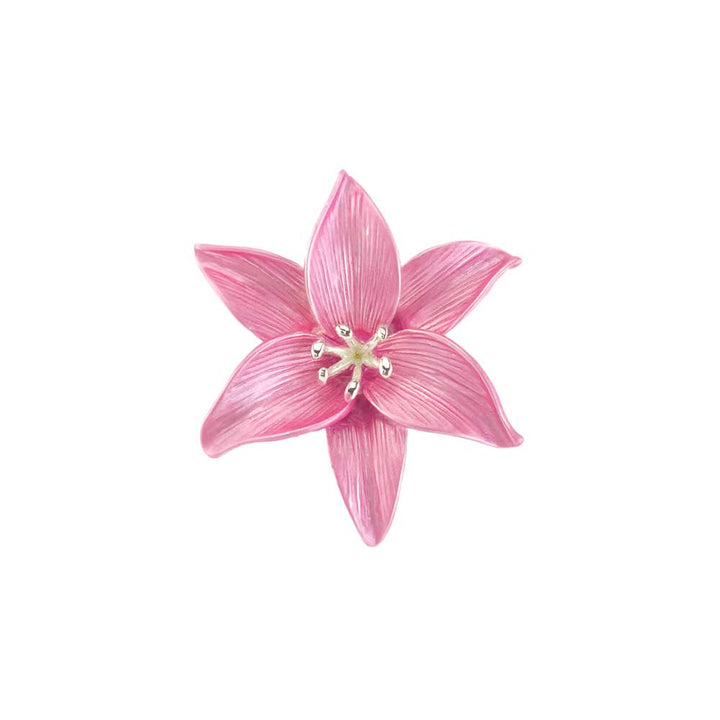 Lily Brooch | Pearlescent Pink | 3.8cm Wide | Mini Gift | Cracker Filler