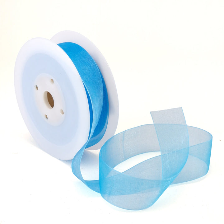 40mm or 25mm Organza Ribbon | Woven Edged |  25m Roll | Choice of Colours 