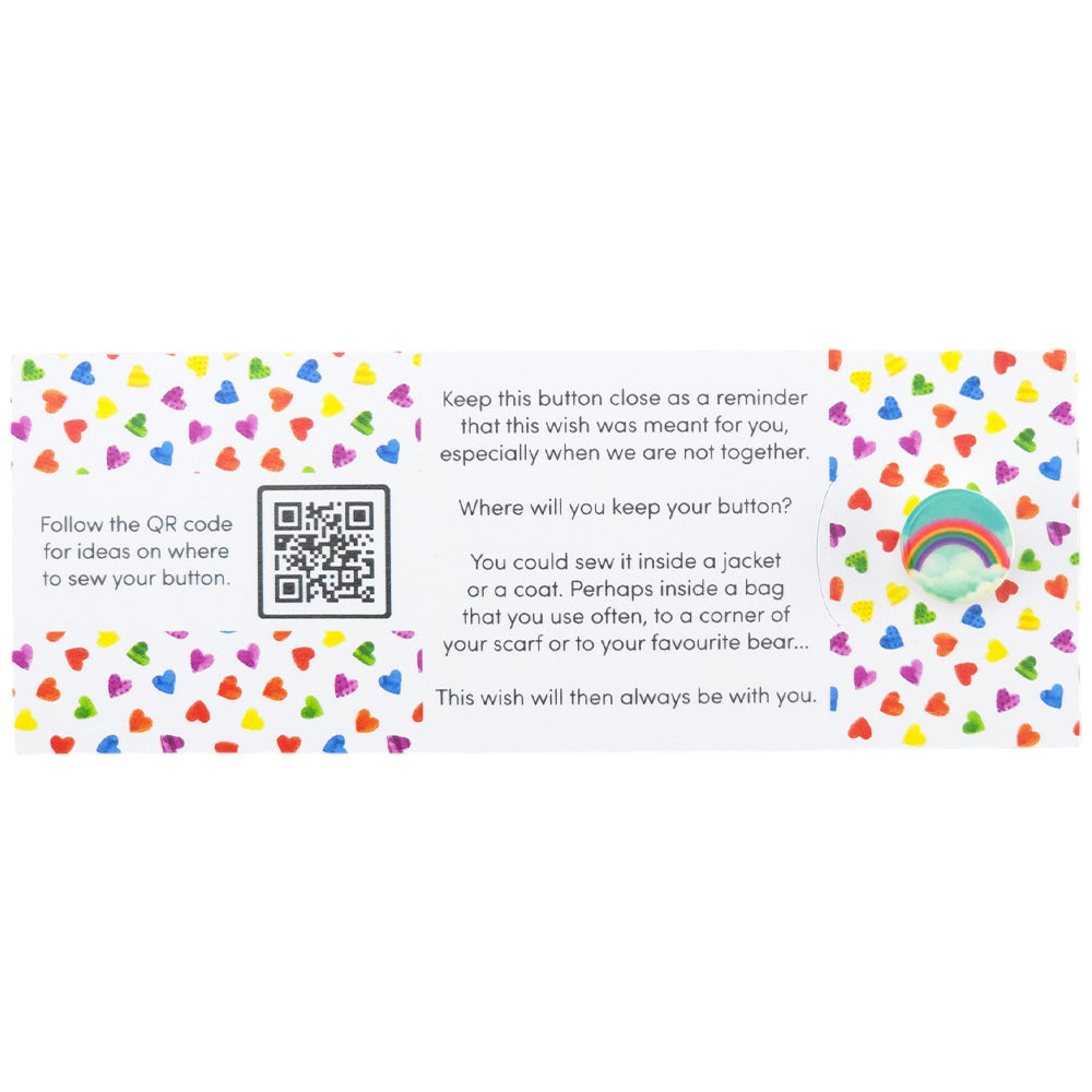 Be A Rainbow In Someone Elses Cloud | Button Wishes Sew On Token | Mini Gift