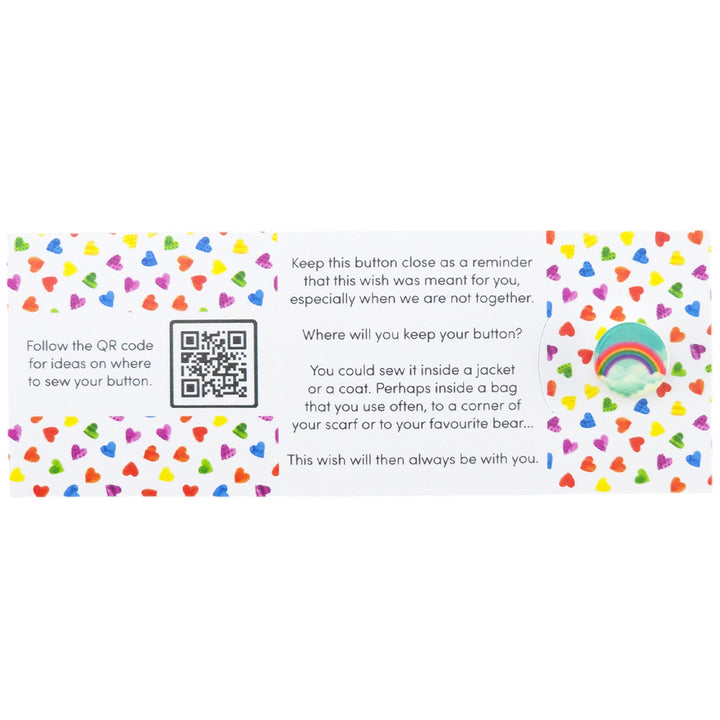 Be A Rainbow In Someone Elses Cloud | Button Wishes Sew On Token | Mini Gift