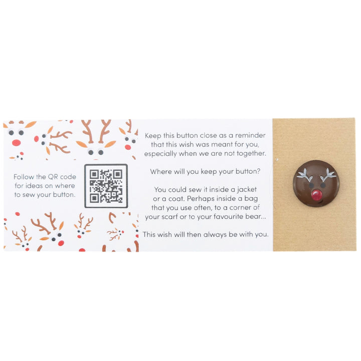 Merry Christmas | Rudolph | Button Wishes | Mini Gift | Cracker Filler