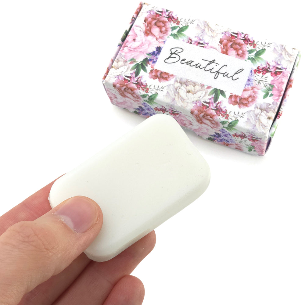 Beautiful | Tea Rose & Peony | 20g Travel Soap Bar | Little Gift | Cracker Filler