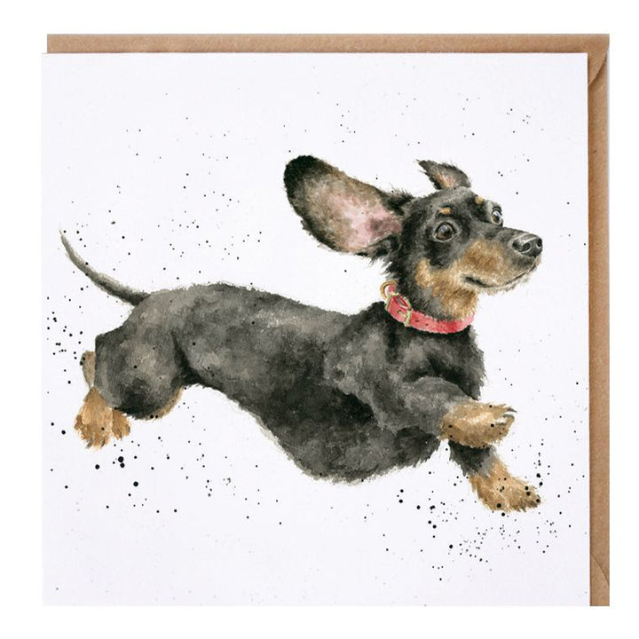 That Friday Feeling | Dachshund | Blank Card | 15x15cm | Wrendale Designs